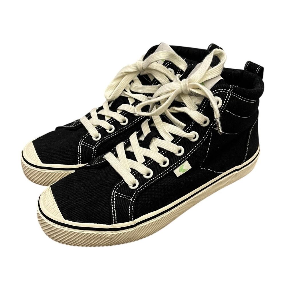 Cariuma OCA High Black Contrast Stripe Canvas Sneaker Women's 8.5 Shoes